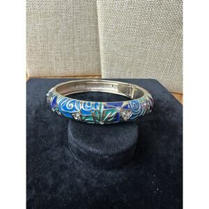 Sequin Nordstrom Multicolor Gold Tone Statement Enamel Bangle Bracelet # 121